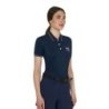 Equestro Polo donna slim fit in tessuto traspirante - Blu navy