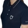 Equestro Polo donna slim fit in tessuto traspirante - Blu navy