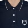 Equestro Polo donna slim fit in tessuto traspirante - Blu navy