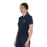 Equestro Polo donna slim fit in tessuto traspirante - Blu navy