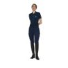 Equestro Polo donna slim fit in tessuto traspirante - Blu navy