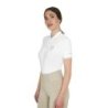 Equestro Polo donna slim fit in tessuto traspirante - Bianco