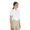 Equestro Polo donna slim fit in tessuto traspirante - Bianco
