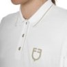 Equestro Polo donna slim fit in tessuto traspirante - Bianco