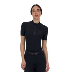 Equestro Polo training donna Ridertechnology 2.0 manica corta e zip - Nero