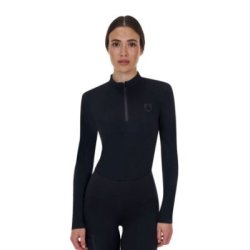 Equestro Polo training donna Ridertechnology 2.0 manica lunga e zip - Nero