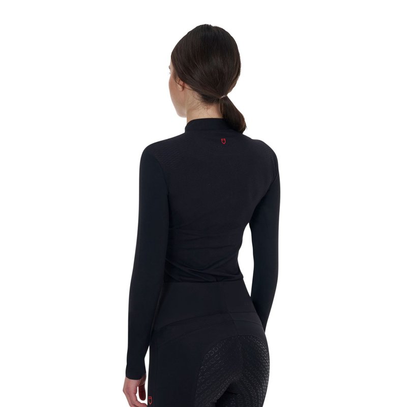 Equestro Polo training donna Ridertechnology 2.0 manica lunga e zip - Nero