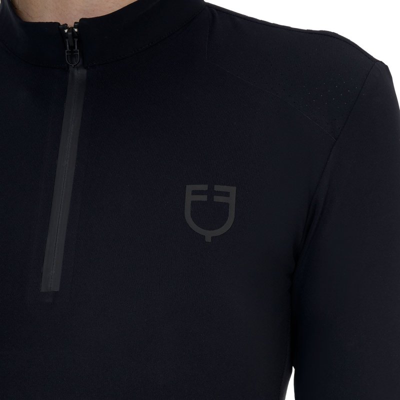 Equestro Polo training donna Ridertechnology 2.0 manica lunga e zip - Nero