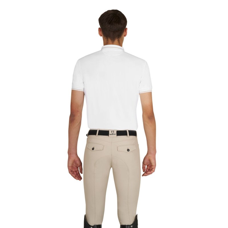 Equestro Polo training uomo con dettagli a contrasto - Bianco
