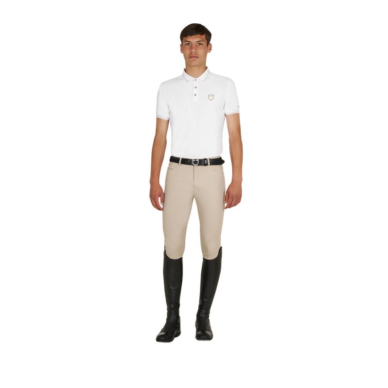 Equestro Polo training uomo con dettagli a contrasto - Bianco
