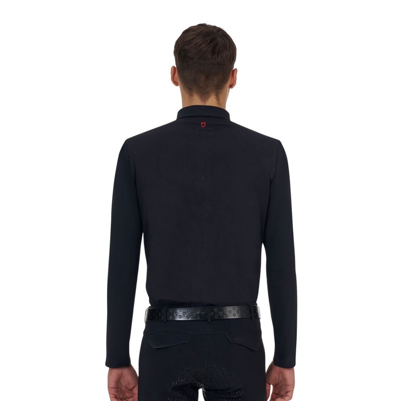 Equestro Polo training uomo Ridertechnology 2.0 manica lunga e zip - Nero