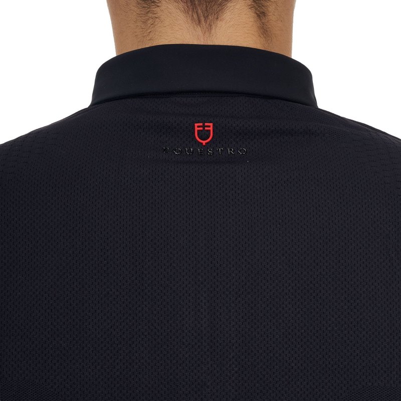 Equestro Polo training uomo Ridertechnology 2.0 manica lunga e zip - Nero