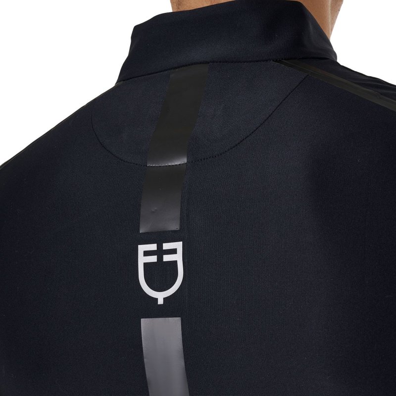 Equestro Polo uomo da allenamento slim fit manica lunga - Nero
