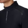 Equestro Polo uomo da allenamento slim fit manica lunga - Nero