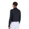 Equestro Polo uomo slim fit da allenamento a manica lunga - Nero