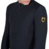Equestro Polo uomo slim fit da allenamento a manica lunga - Nero
