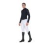 Equestro Polo uomo slim fit da allenamento a manica lunga - Nero