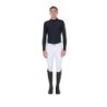 Equestro Polo uomo slim fit da allenamento a manica lunga - Nero