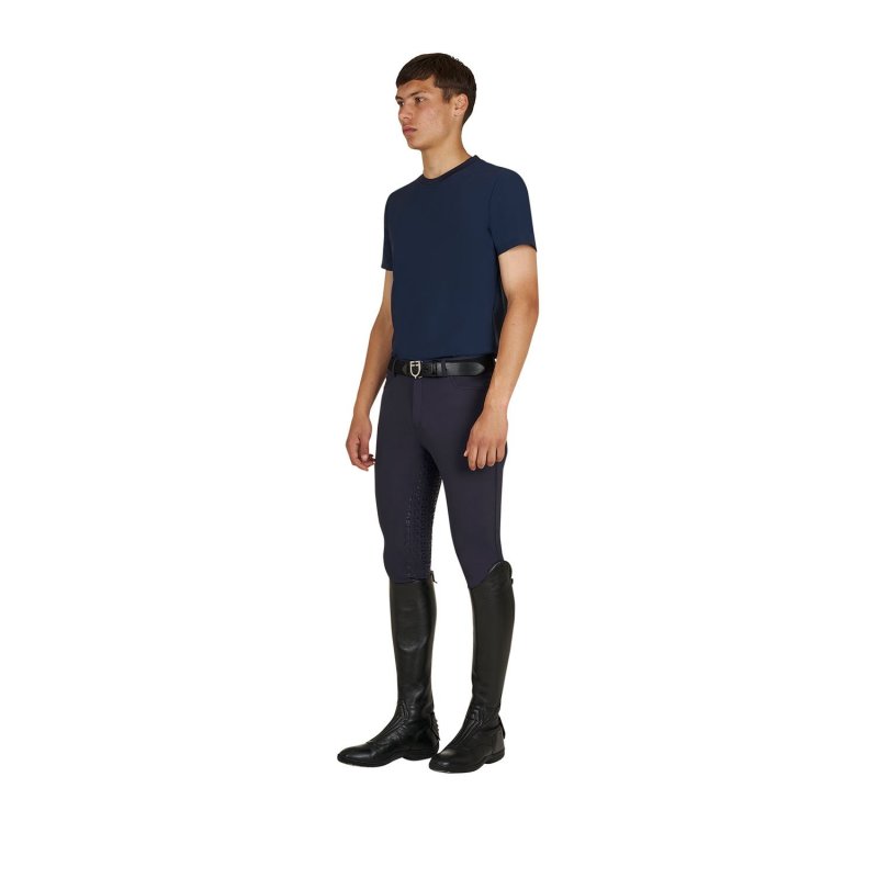 Equestro T-shirt allenamento uomo in tessuto tecnico con microfori - Blu navy