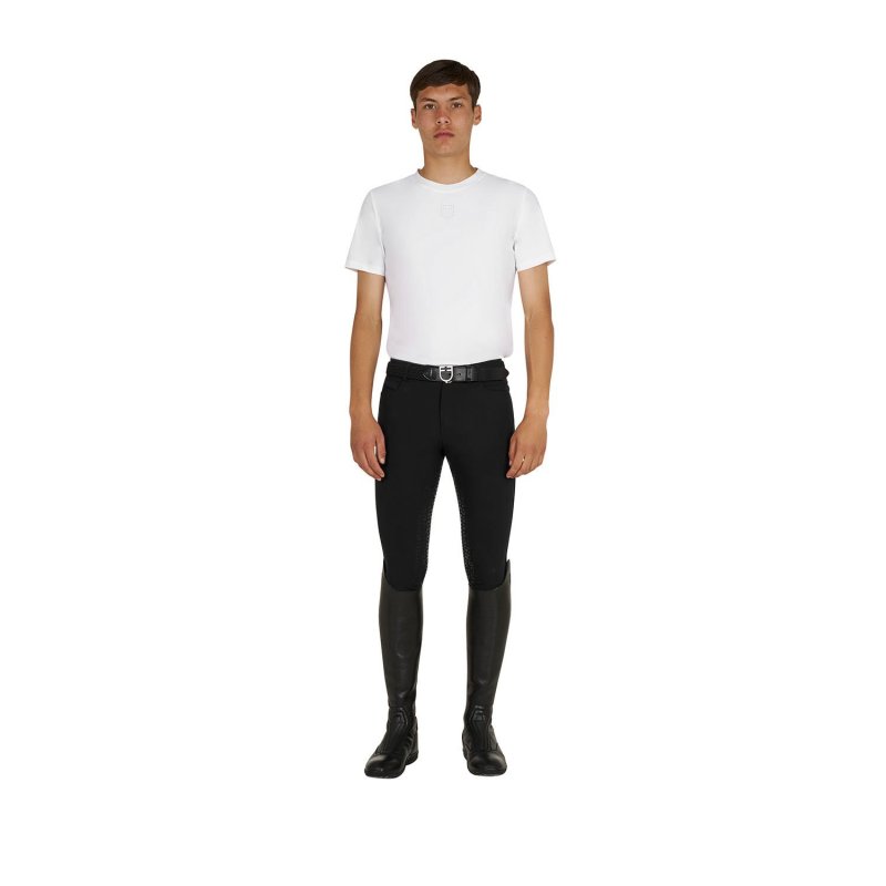 Equestro T-shirt allenamento uomo in tessuto tecnico con microfori - Bianco
