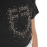 Equestro T-shirt bambina slim fit logo glitter rosa - Nero