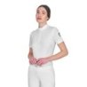 Equestro T-shirt donna da allenamento in tessuto tecnico con microfori - Bianco