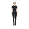 Equestro T-shirt donna slim fit disegno salto con strass - Nero