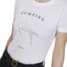 Equestro T-shirt donna slim fit disegno salto con strass - Bianco