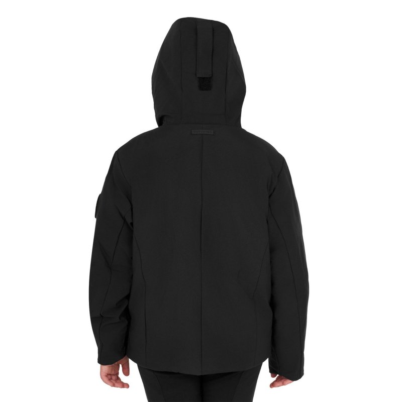 Equestro Giacca da bambino unisex impermeabile e antivento in nylon - Nero