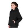 Equestro Giacca da bambino unisex impermeabile e antivento in nylon - Nero
