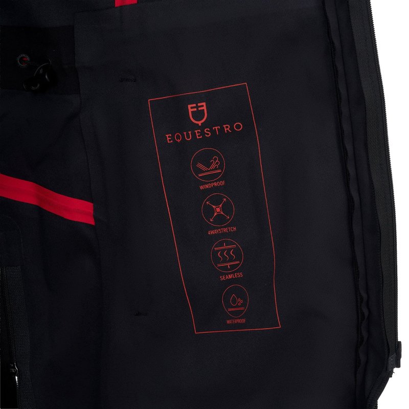 Equestro Guscio softshell donna Ridertechnology 2.0 impermeabile lungo - Nero