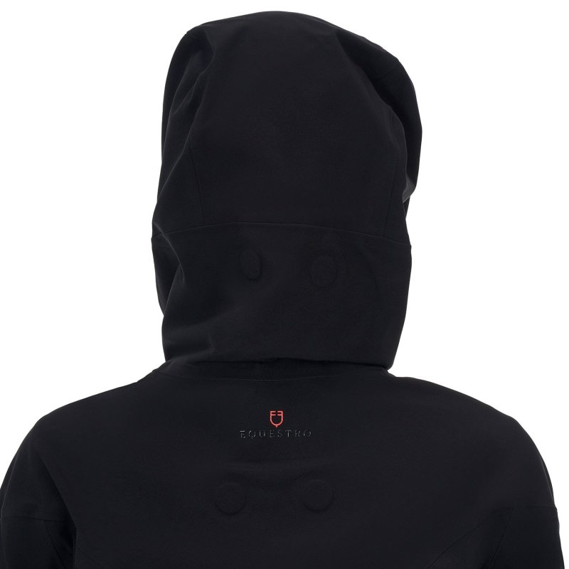 Equestro Guscio softshell donna Ridertechnology 2.0 impermeabile lungo - Nero