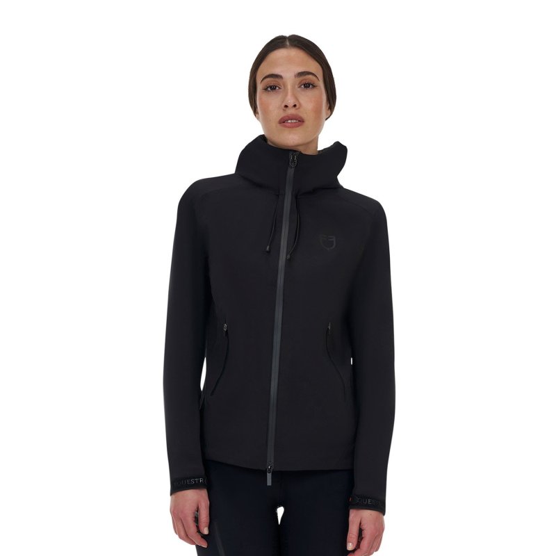 Equestro Guscio softshell donna Ridertechnology 2.0 impermeabile zip - Nero