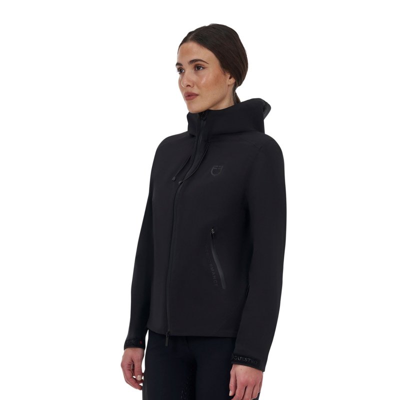 Equestro Guscio softshell donna Ridertechnology 2.0 impermeabile zip - Nero