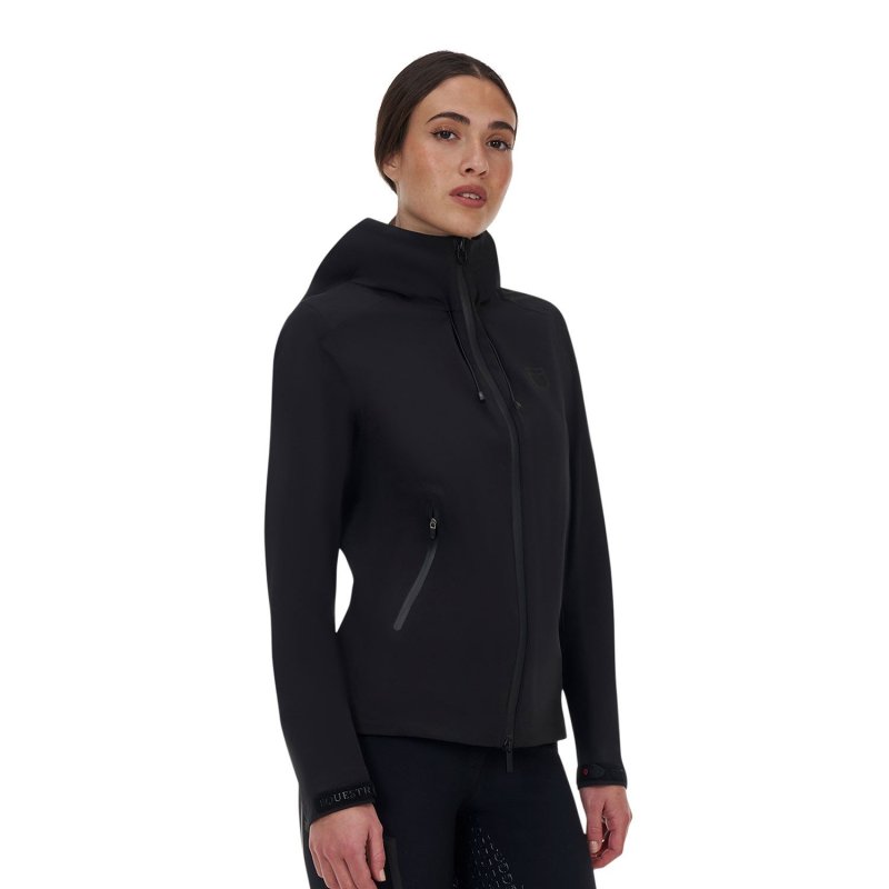 Equestro Guscio softshell donna Ridertechnology 2.0 impermeabile zip - Nero