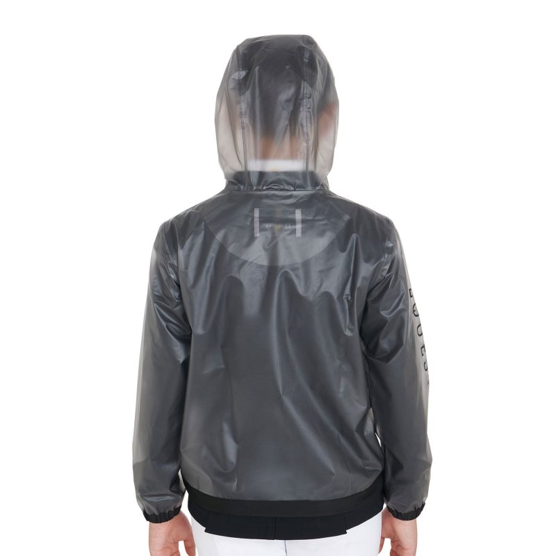 Equestro Impermeabile bambini cappuccio e zip antivento - Grigio