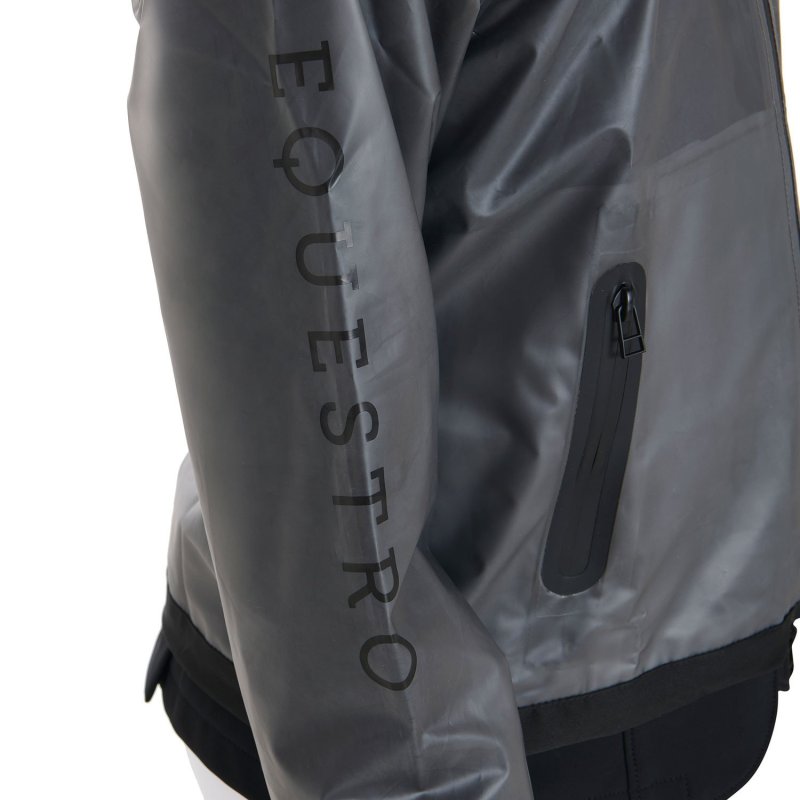 Equestro Impermeabile bambini cappuccio e zip antivento - Grigio