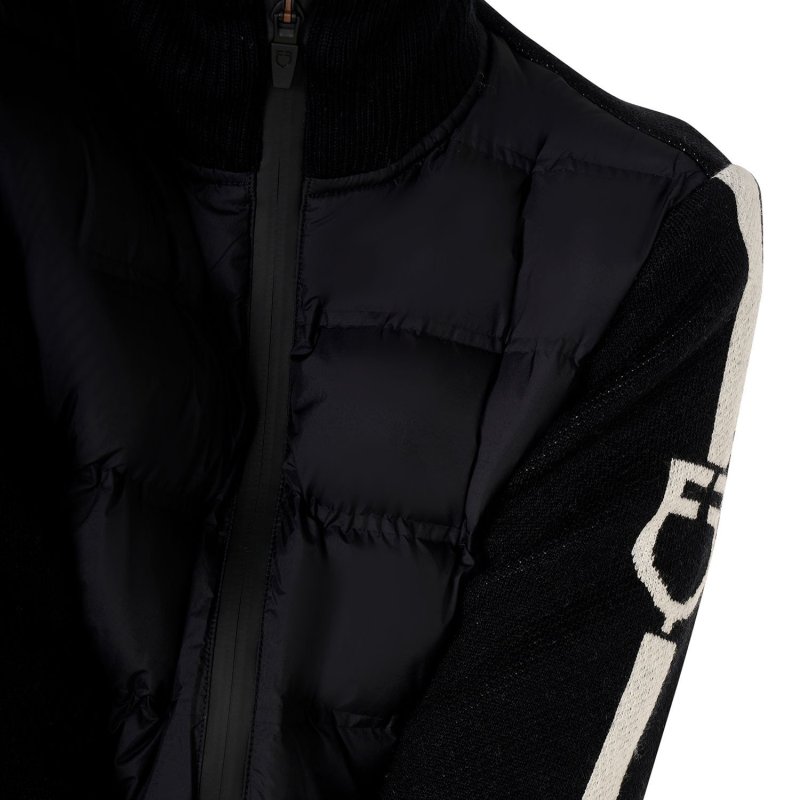 Equestro Piumino da donna in nylon e maglia con cerniera - Nero