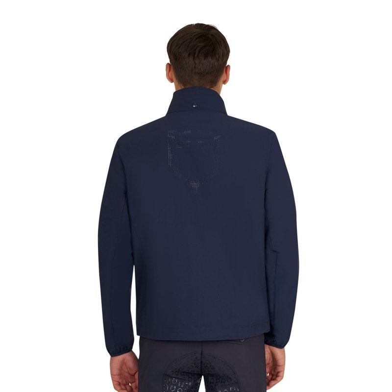 Equestro Softshell uomo logo sul dorso - Blu navy