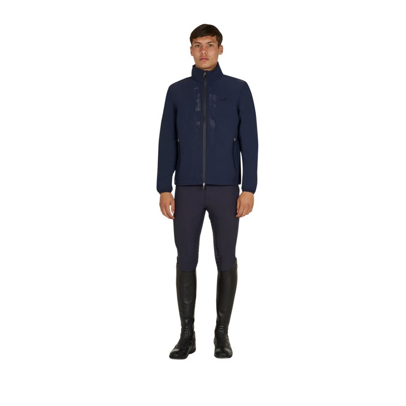 Equestro Softshell uomo logo sul dorso - Blu navy