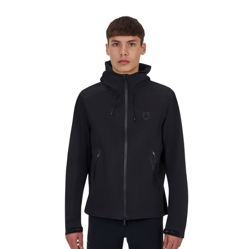 Equestro Softshell uomo Ridertechnology 2.0 cappuccio - Nero