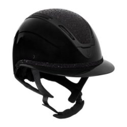Equestro Cap Apocalypse donna calotta lucida e brillantini omologazione EN - Nero