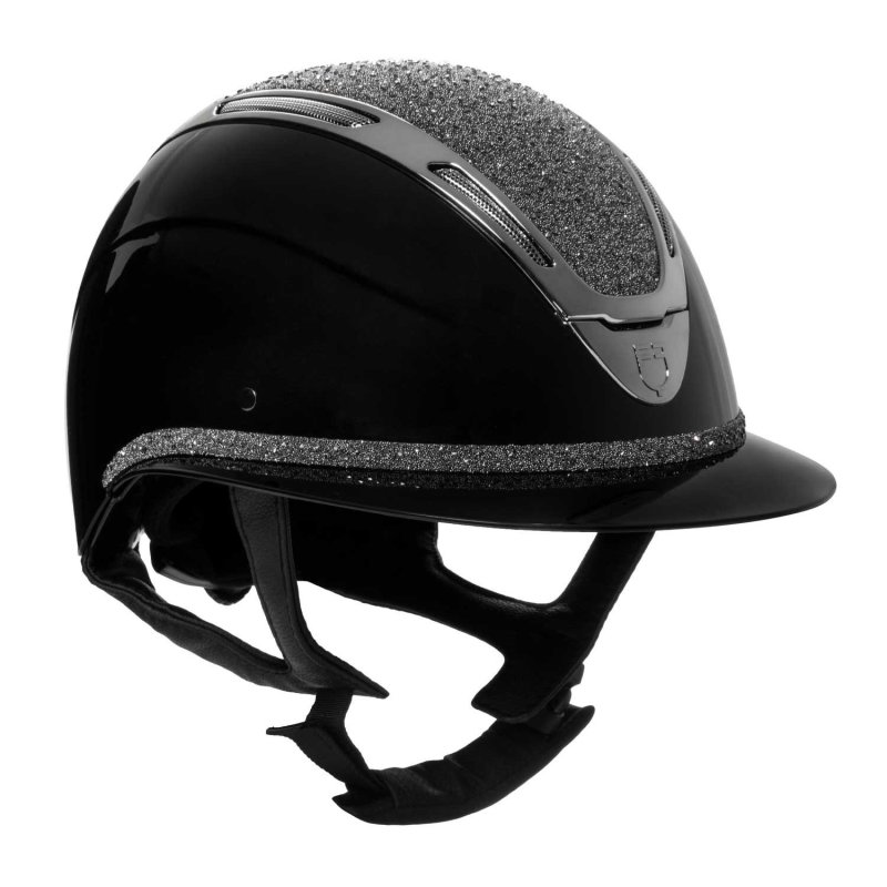 Equestro Cap Apocalypse donna calotta lucida e brillantini omologazione EN - Nero
