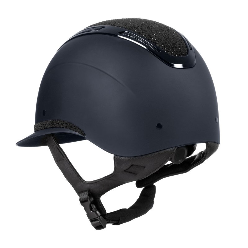 Equestro Cap Apocalypse donna calotta opaca e brillantini omologazione EN - Blu navy