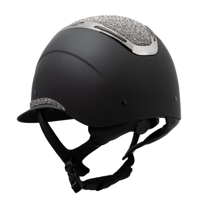 Equestro Cap Apocalypse donna calotta opaca e brillantini omologazione EN - Nero