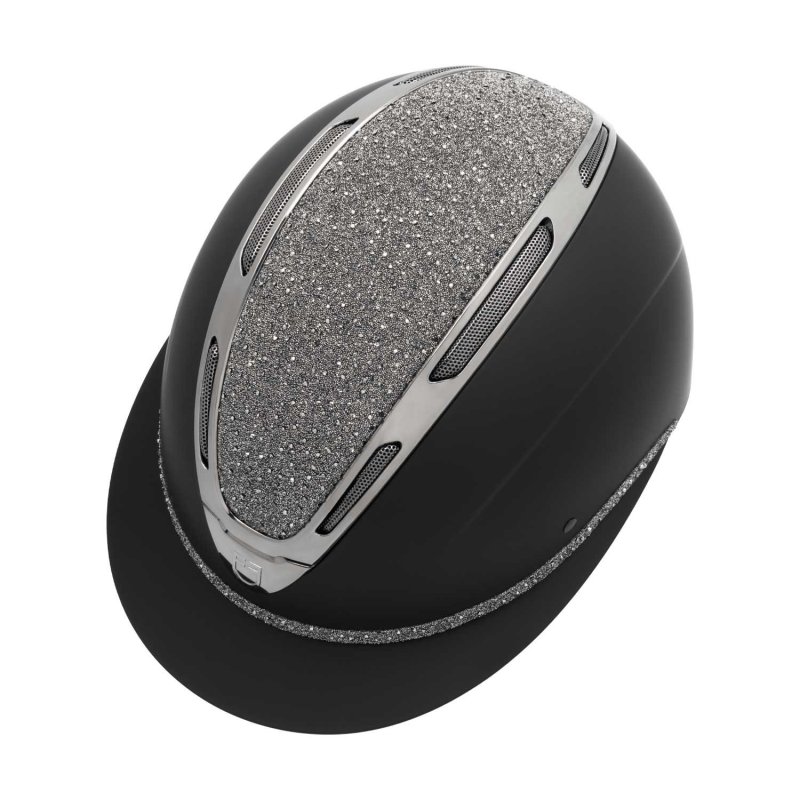 Equestro Cap Apocalypse donna calotta opaca e brillantini omologazione EN - Nero