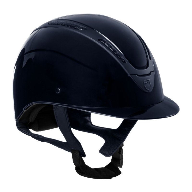Equestro Cap Apocalypse unisex calotta lucida omologazione EN - Blu navy