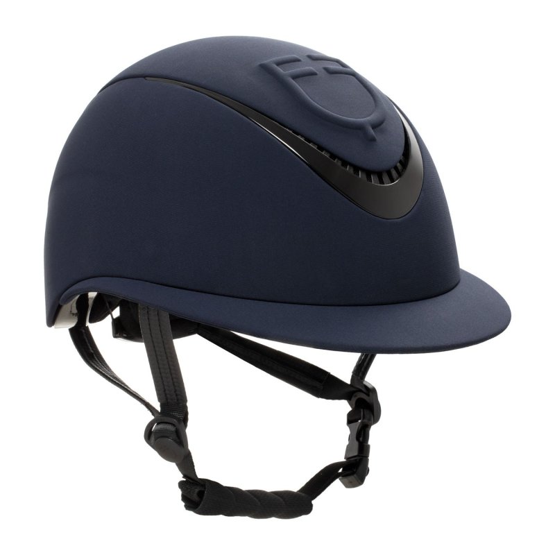 Equestro Cap donna con visiera larga e logo embossed omologazione EN - Blu navy