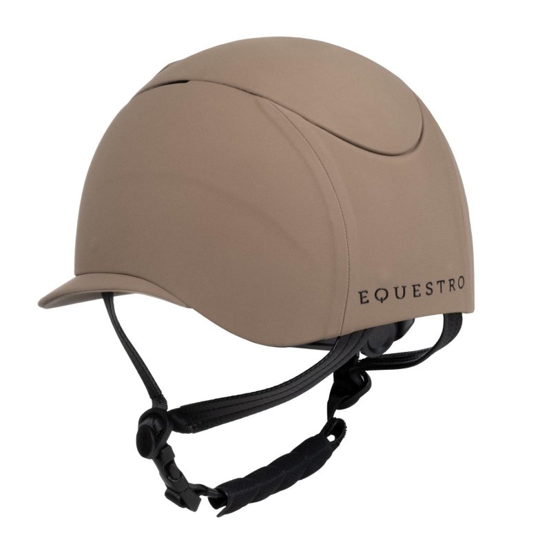 Equestro Cap donna con visiera larga e logo embossed omologazione EN - Marrone