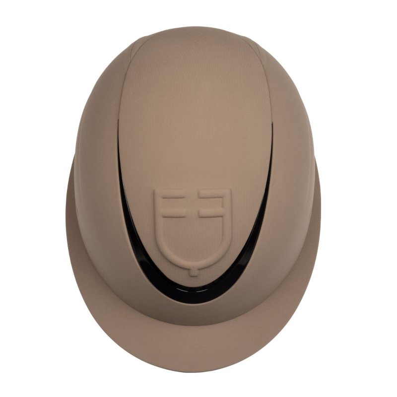 Equestro Cap donna con visiera larga e logo embossed omologazione EN - Marrone